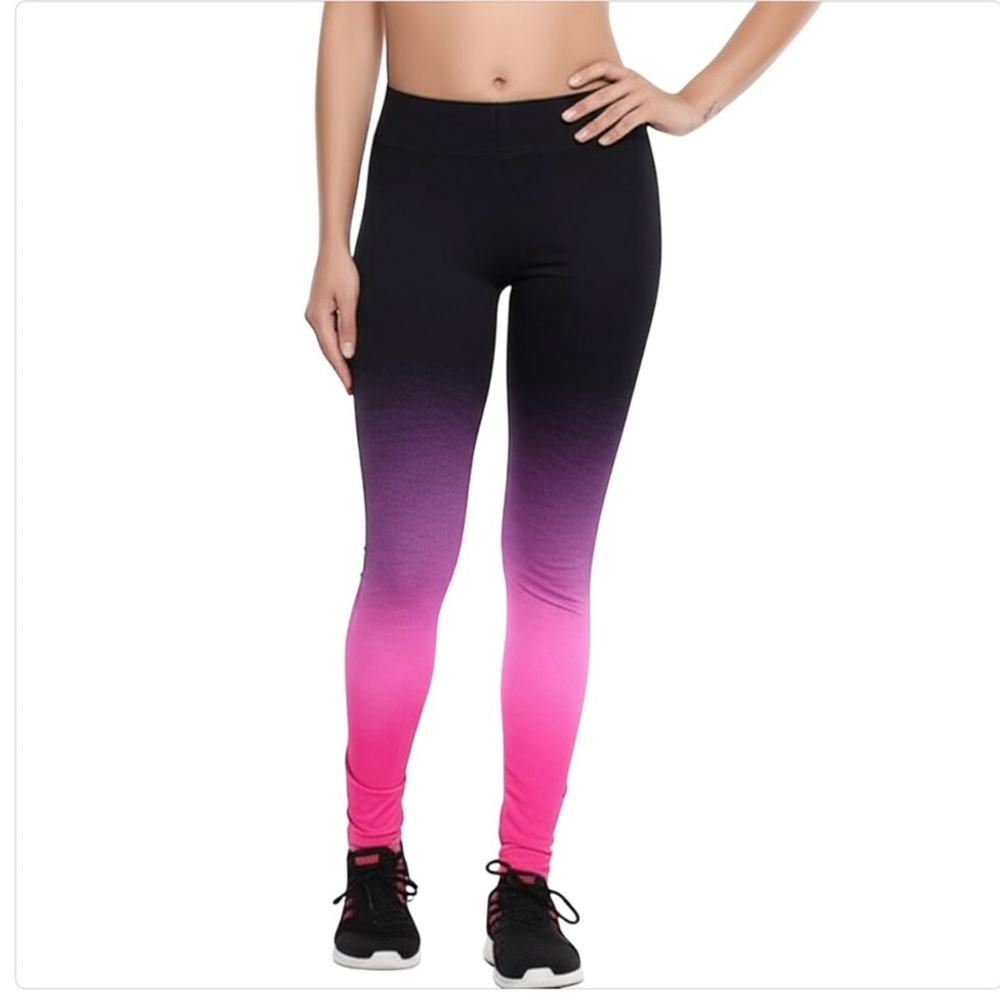 Black Fuchsia Ombre Leggings Small Medium New With Tags Ankle Length